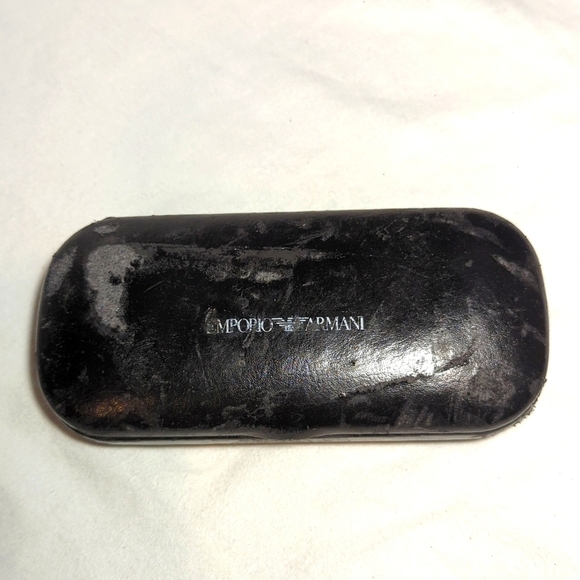 Vintage Emporia Armani Sunglasses Silver Frame Gold Logo and Case - Picture 13 of 14